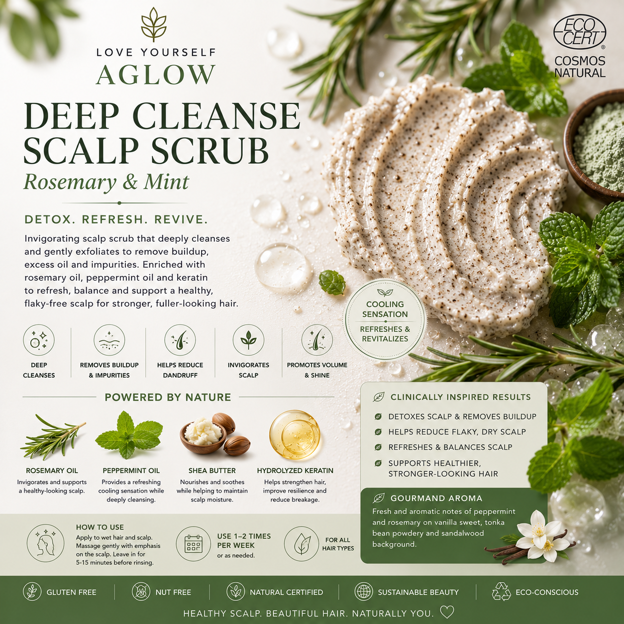 Deep Cleanse Scalp Scrub, Rosemary & Mint